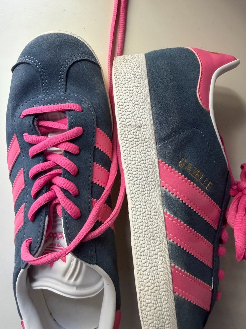 adidas Gazelle Navy and Pink Suede Women's Sneakers